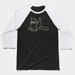 Cute Cat Lineart Baseball T-Shirt